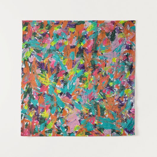 Farben und Ausdrücke in Acrylfarbe Wandteppich (Vorderseite (Horizontal))