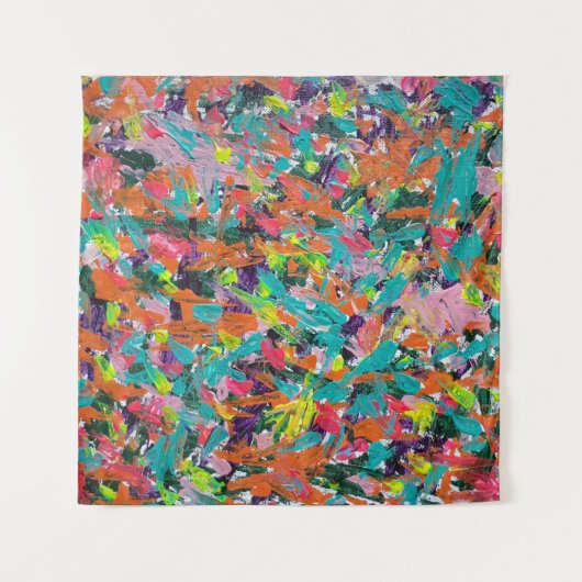 Farben und Ausdrücke in Acrylfarbe Wandteppich (Vorderseite)