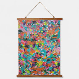 Farben und Ausdrücke in Acrylfarbe Wandteppich Mit Holzrahmen