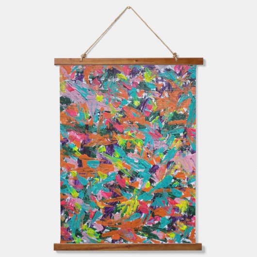 Farben und Ausdrücke in Acrylfarbe Wandteppich Mit Holzrahmen (Vorderseite)