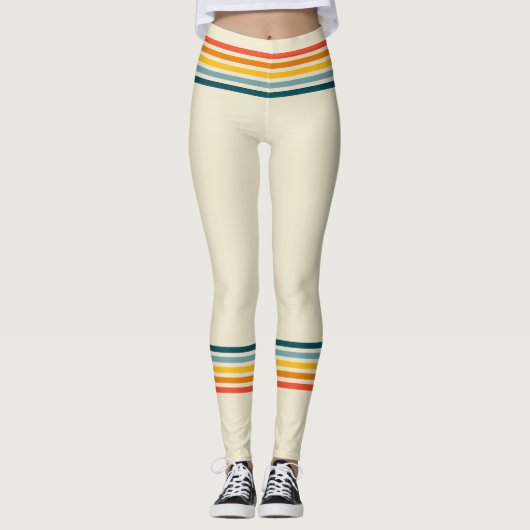 Farben und Creme-Trendy-Socken-Stil der 80er Jahre Leggings (Vorderseite)