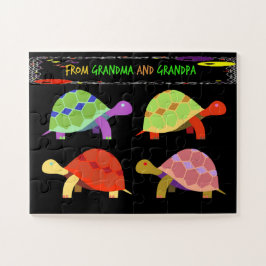 Farben und Fun Turtle Design von Großeltern Puzzle