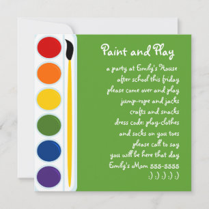 Farben und Pinsel Einladung