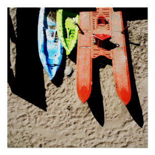 Farben und Schatten am Strand Poster
