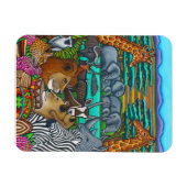 Farben von Afrika 3"" Magnet des Foto-x4 durch (Horizontal)