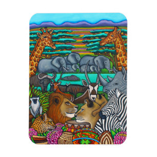 Farben von Afrika 3"" Magnet des Foto-x4 durch