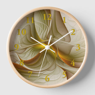 Farben von Edelmetallen, abstrakte fraktale Kunst Uhr