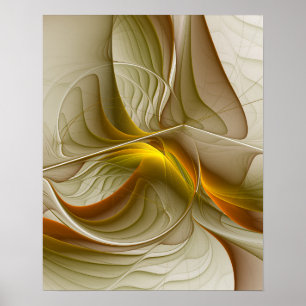 Farben von Edelmetallen, abstrakte Fraktalkunst Poster