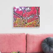 FARBEN VON FALL/BAUM MIT FARBEN BLÄTTER LEINWANDDRUCK (Insitu (Wohnzimmer))