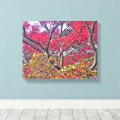 FARBEN VON FALL/BAUM MIT FARBEN BLÄTTER LEINWANDDRUCK (Insitu (Holzboden))