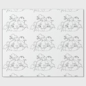 Färben von Fun Cat Face Pumpkins Wrapping Paper Geschenkpapier (Flach)