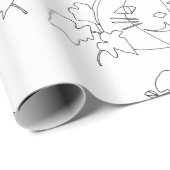 Färben von Fun Cat Face Pumpkins Wrapping Paper Geschenkpapier (Rolleneckpunkt)