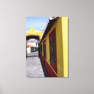 Farben von Funchal Portugal Wrapped Canvas Leinwanddruck