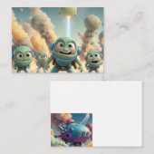 Farben von Invading-Außerirdischen Mitteilungskarte (Vorne/Hinten)