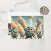 Farben von Invading-Außerirdischen Mitteilungskarte (Vorderseite/Rückseite Beispiel)