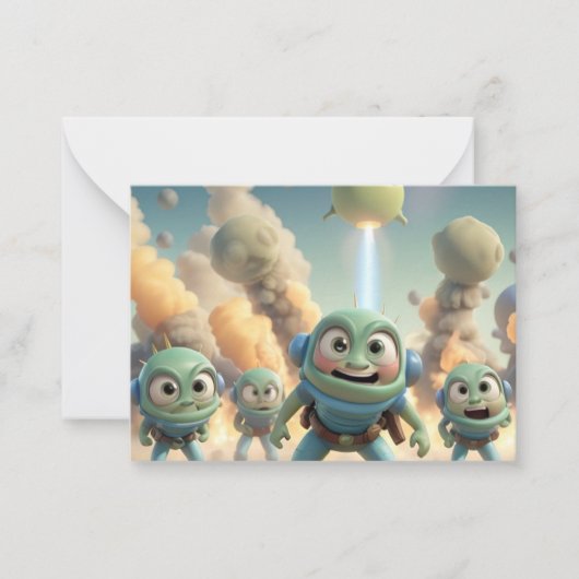 Farben von Invading-Außerirdischen Mitteilungskarte (Vorderseite)