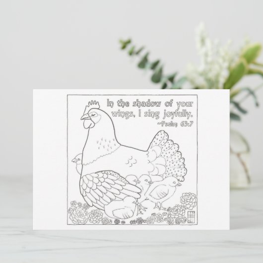 Färben von Postkartenmutter Hen (Stehend Vorderseite)