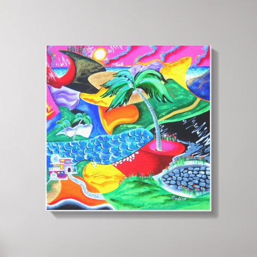 Farben von Puerto Rico - Karibik Leinwanddruck (Vorderseite)