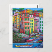 Farben von Riomaggiore, Cinque Terre Post Card Postkarte (Vorne/Hinten)