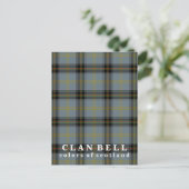 Farben von Schottland Clan Bell Tartan Postkarte (Stehend Vorderseite)