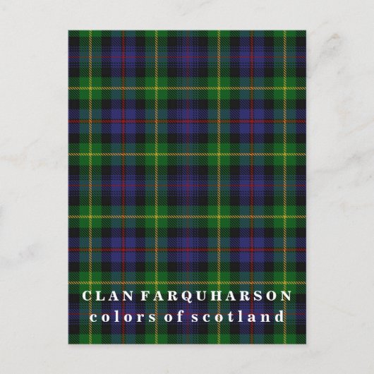 Farben von Schottland Clan Farquharson Tartan Postkarte (Vorderseite)