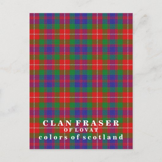 Farben von Schottland Clan Fraser von Lovat Tartan Postkarte (Vorderseite)