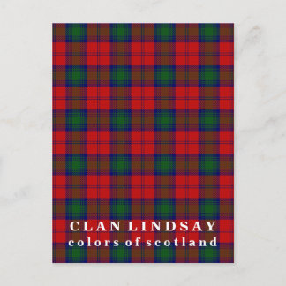 Farben von Schottland Clan Lindsay Tartan Postkarte