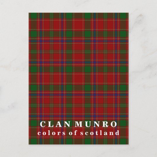 Farben von Schottland Clan Munro Tartan Postkarte (Vorderseite)