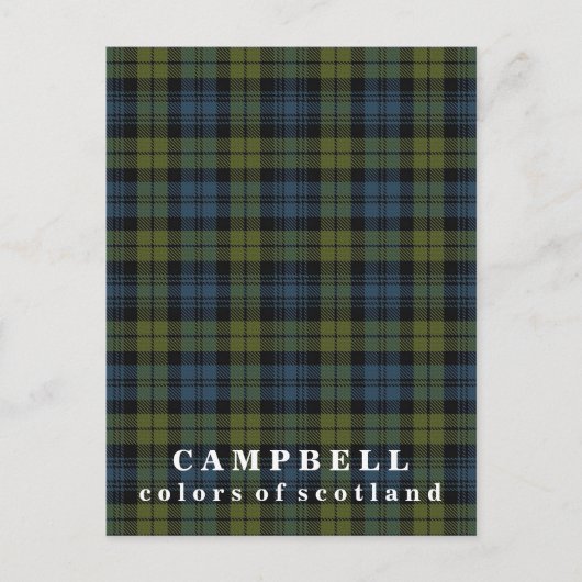Farben von Scotland Campbell Tartan Postkarte (Vorderseite)