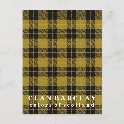 Farben von Scotland Clan Barclay Tartan Postkarte (Vorderseite)
