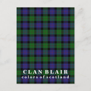 Farben von Scotland Clan Blair Tartan Postkarte