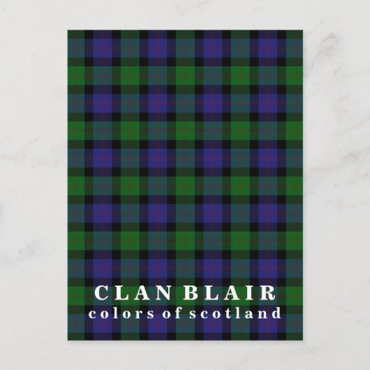 Farben von Scotland Clan Blair Tartan Postkarte (Vorderseite)