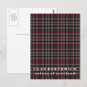 Farben von Scotland Clan Borthwick Tartan Postkarte (Vorne/Hinten)