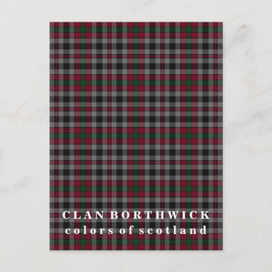 Farben von Scotland Clan Borthwick Tartan Postkarte (Vorderseite)