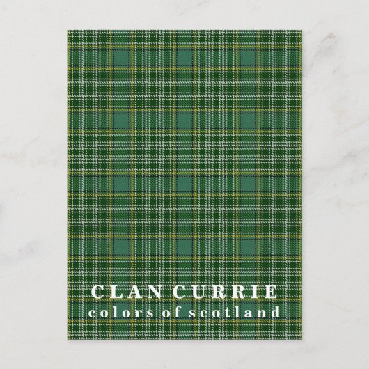 Farben von Scotland Clan Currie Tartan Postkarte (Vorderseite)
