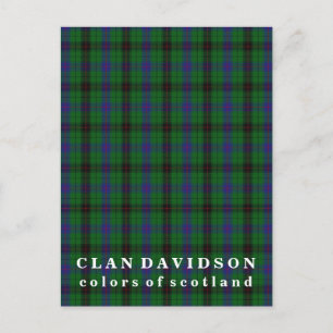 Farben von Scotland Clan Davidson Tartan Postkarte