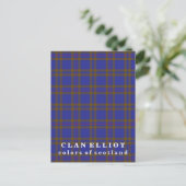 Farben von Scotland Clan Elliot Tartan Postkarte (Stehend Vorderseite)
