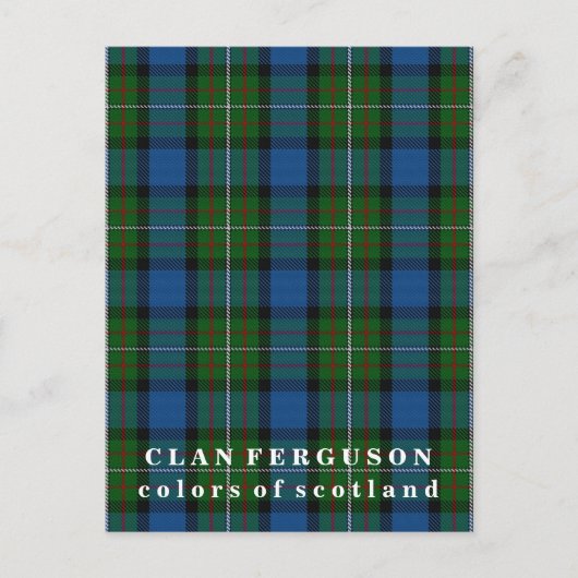 Farben von Scotland Clan Ferguson Tartan Postkarte (Vorderseite)