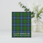 Farben von Scotland Clan Forsyth Tartan Postkarte (Stehend Vorderseite)