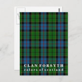 Farben von Scotland Clan Forsyth Tartan Postkarte (Vorne/Hinten)