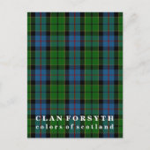 Farben von Scotland Clan Forsyth Tartan Postkarte (Vorderseite)