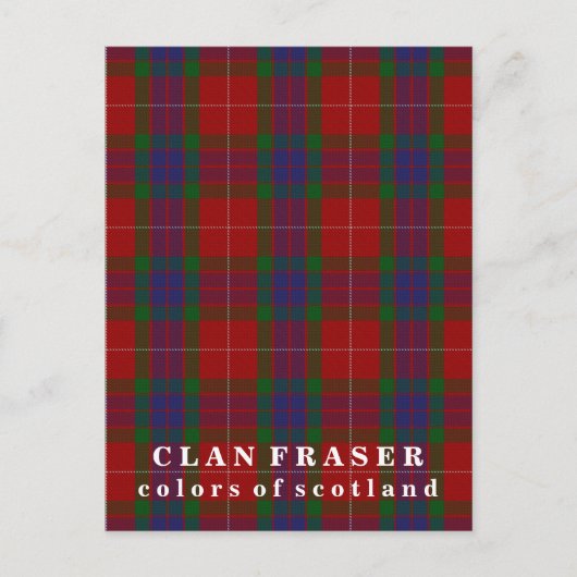 Farben von Scotland Clan Fraser Tartan Postkarte (Vorderseite)