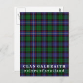 Farben von Scotland Clan Galbraith Tartan Postkarte (Vorne/Hinten)