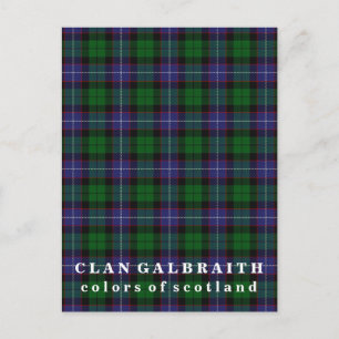 Farben von Scotland Clan Galbraith Tartan Postkarte