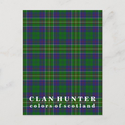 Farben von Scotland Clan Hunter Tartan Postkarte (Vorderseite)