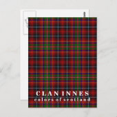 Farben von Scotland Clan Innes Tartan Postkarte (Vorne/Hinten)