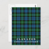 Farben von Scotland Clan Lyon Tartan Postkarte (Vorne/Hinten)