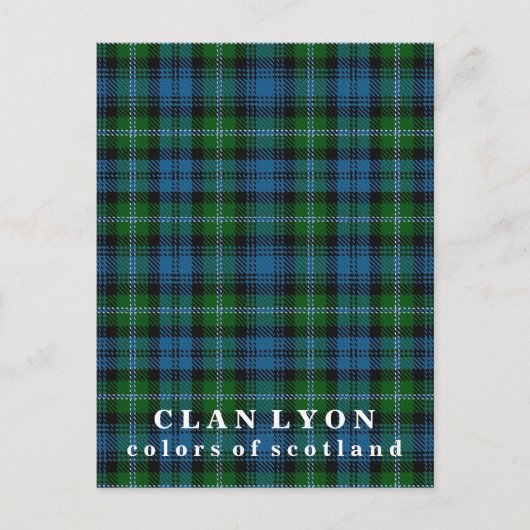 Farben von Scotland Clan Lyon Tartan Postkarte (Vorderseite)