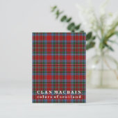 Farben von Scotland Clan MacBain Tartan Postkarte (Stehend Vorderseite)