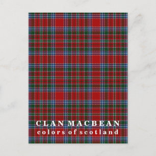 Farben von Scotland Clan MacBean Tartan Postkarte
